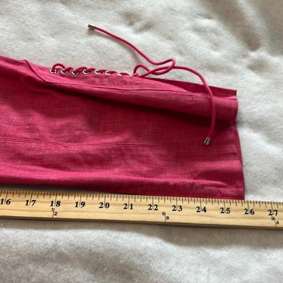 ETCETERA Pink Cropped Ankle Tie Details Pants 6 - Picture 7 of 8